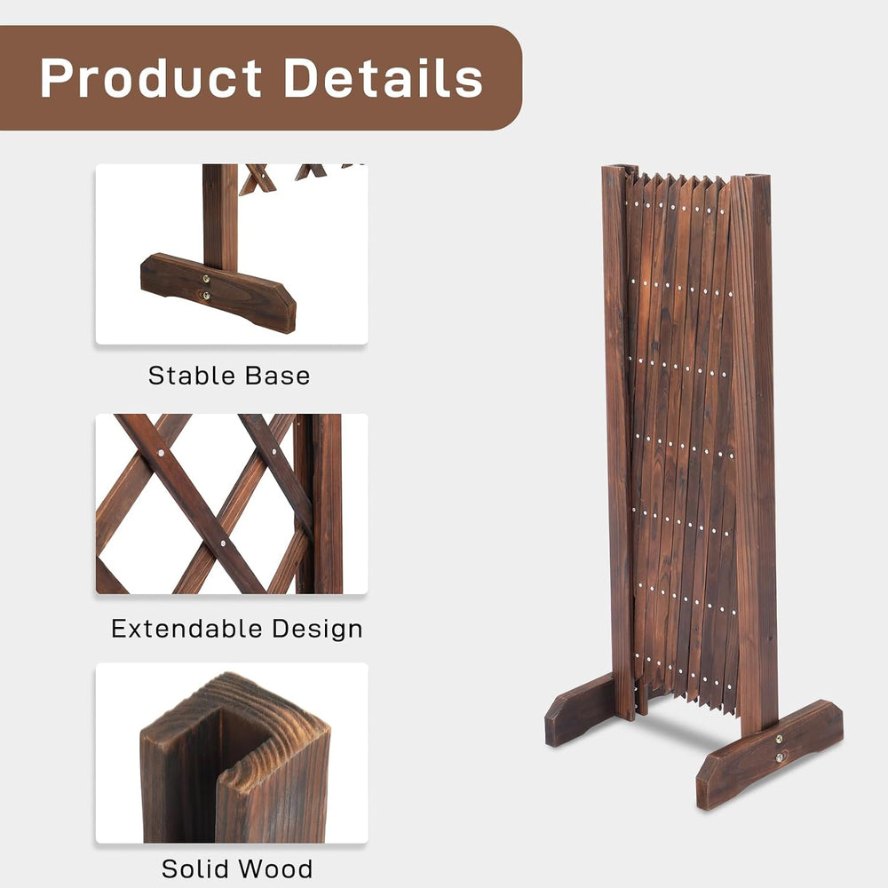 VINGLI 2 Packs Extendable Garden Fence, 27.55 Inch Tall Freestanding Accordio...
