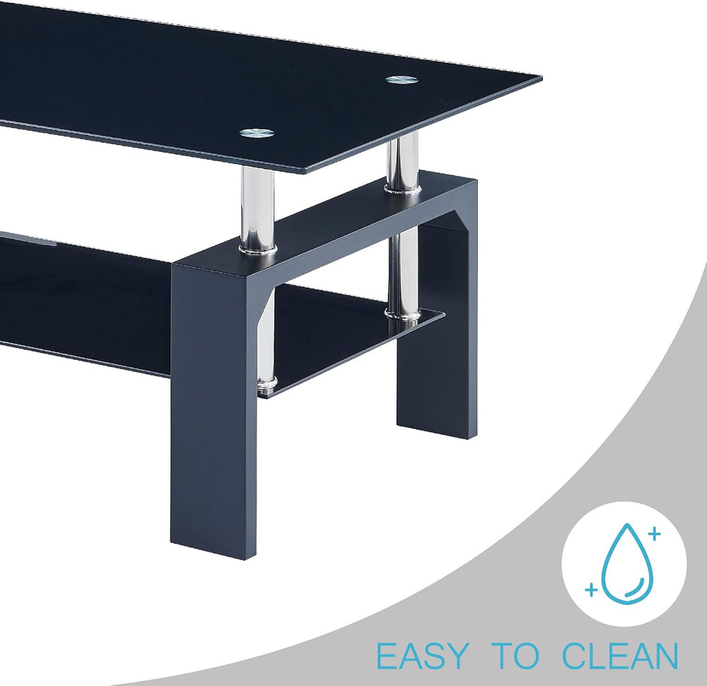 Btrpily Living Room Rectangle Coffee Table, Tea Table Suitable for Waiting Ro...