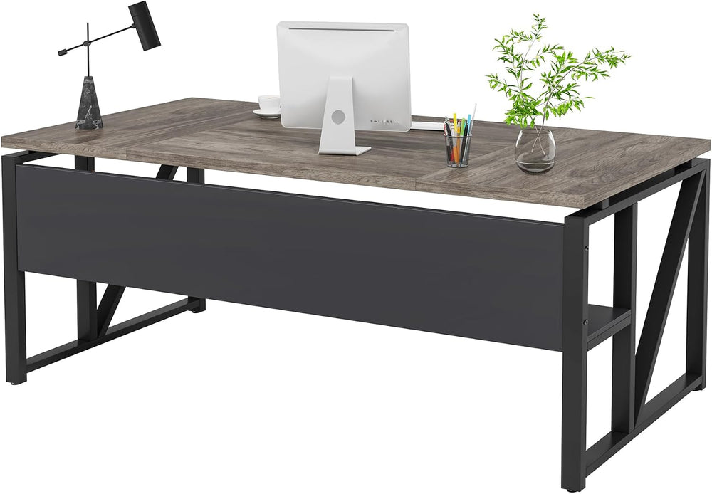 Tribesigns 63 inches Computer Desk with Bottom Storage Shelf Home Office Desk...