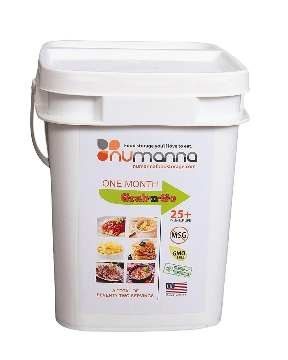 Numanna Grab-n-Go Bucket – 80 Servings, 12 lbs | Freeze-Dried Premade Meals |...