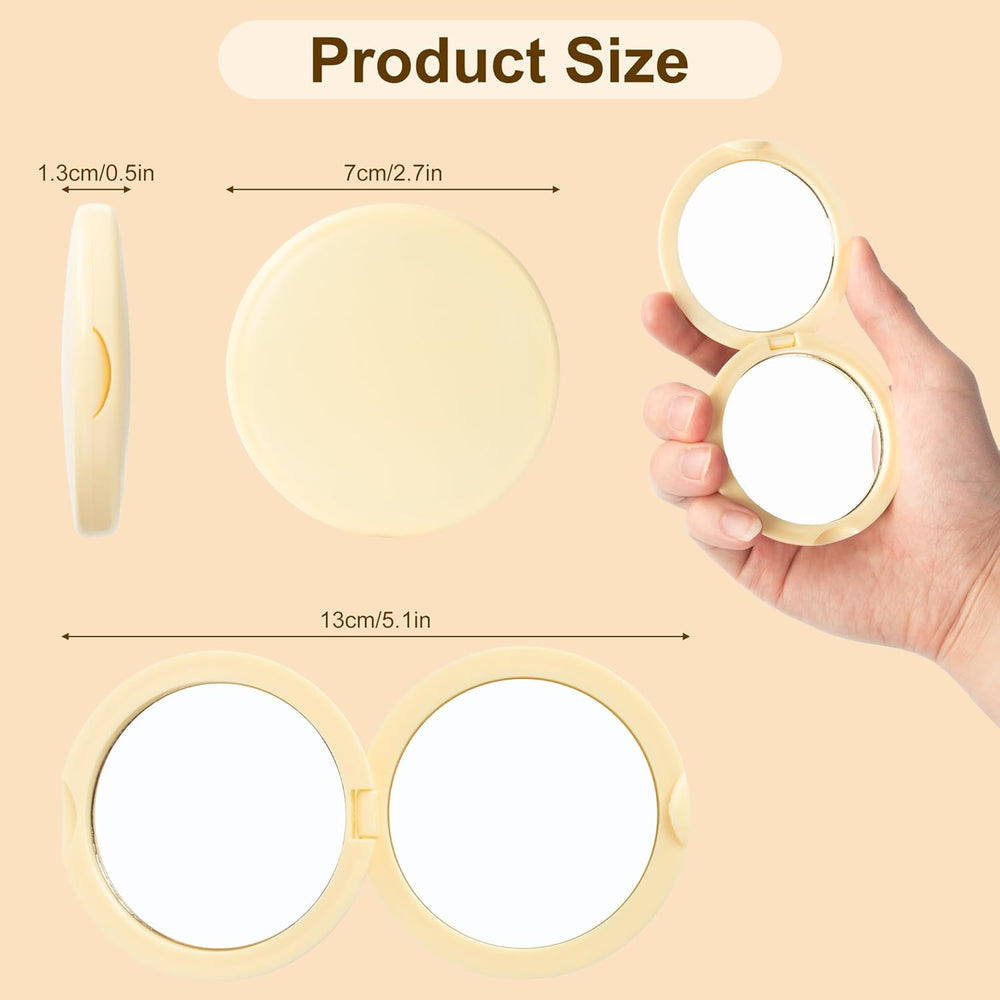 Compact Mirror Bulk, 6-Color Mini, with DIY Stickers (48-Pack)