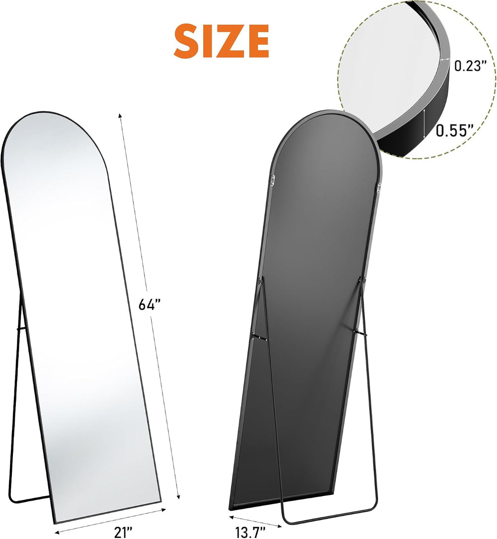 OLIXIS Arched Mirror Full Length 21.6"x64" for Bedroom, Full Body M...