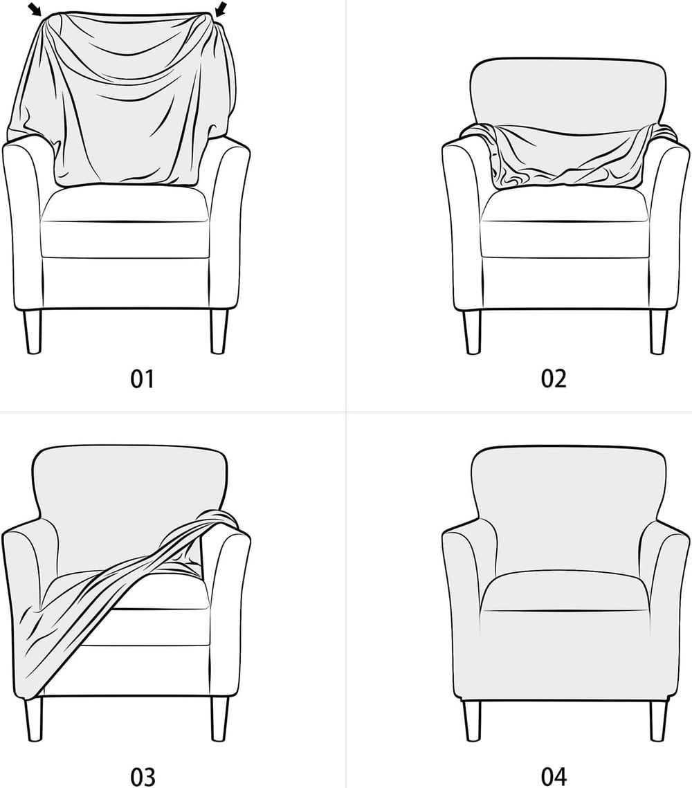 LiveGo Stretch Mid Century Modern Armchair Slipcover 1-Piece Jacquard Accent ...