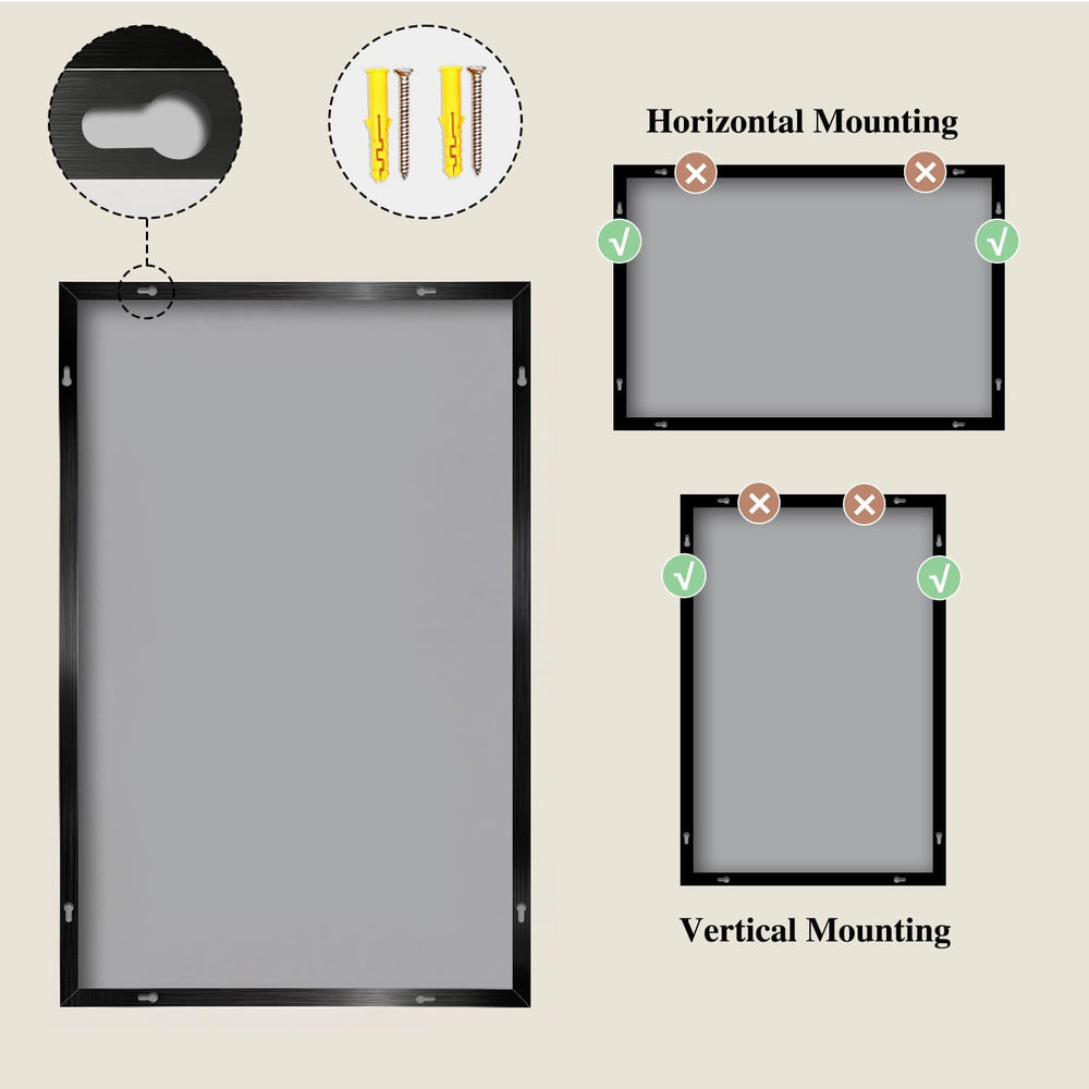 Koonmi Black Mirrors for Wall, 30x40 Inch Bathroom Mirror, Rectangular Wall M...