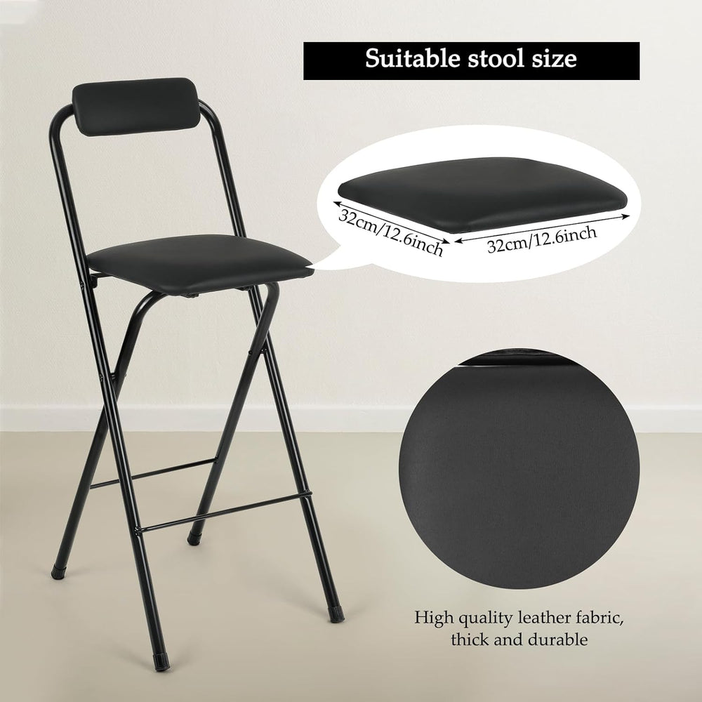 Thyle 1 Pcs Folding Bar Stool with Backrest Counter Height Seat,27.5 Inch