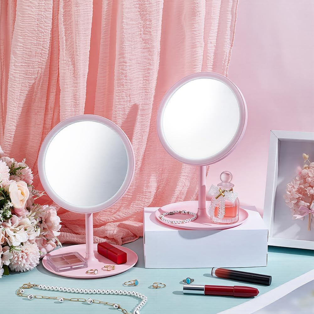 10Pcs Pink Makeup Mirror, Spa Party Mirror Portable Vanity Mirror