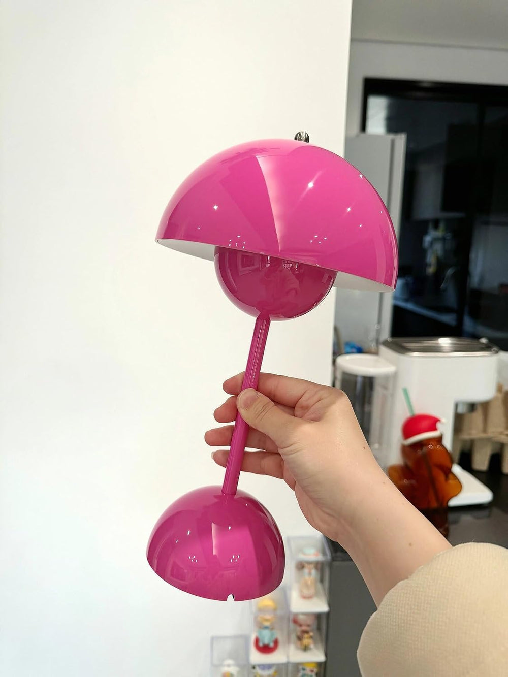 Flower Bud Lamp, Cordless Rechargeable Mushroom Table Lamp, Pink