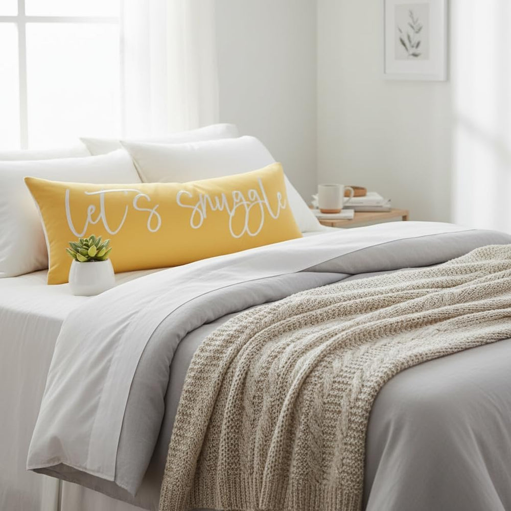 Sunkifover Let's Snuggle Decorative Lumbar Pillow Cover 14"x36"...