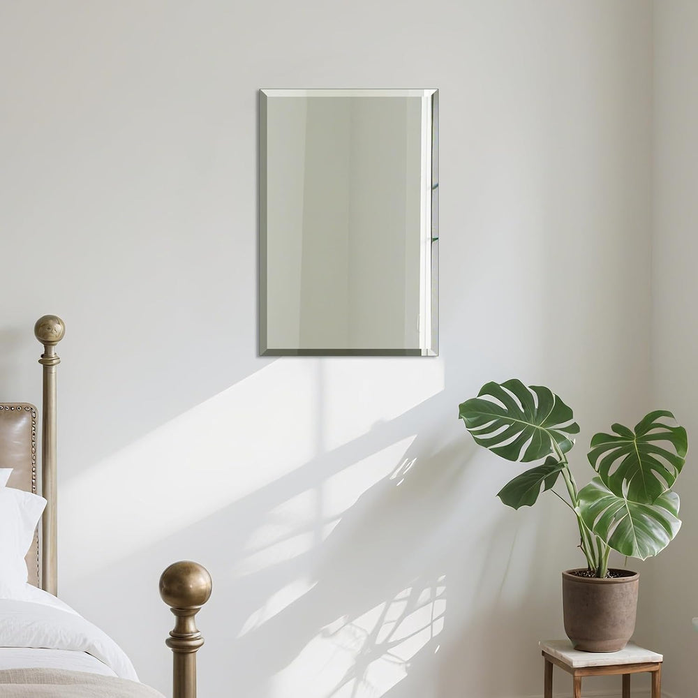 Bathroom Mirror for Over Sink 24x16 Inch Frameless Wall Mirror Rectangle