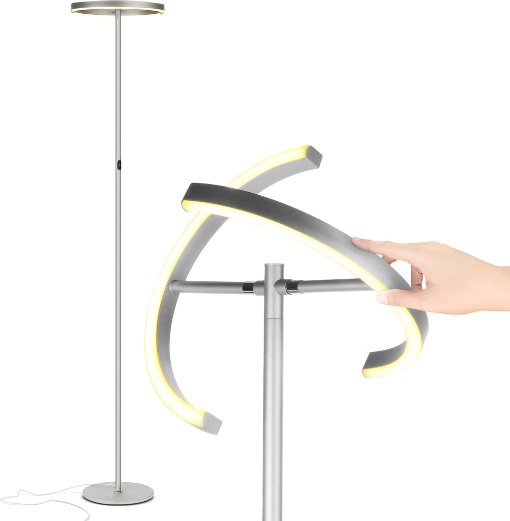 Brightech Halo Split Floor Lamp, Modern Bright LED Torchiere Floor Lamp for O...
