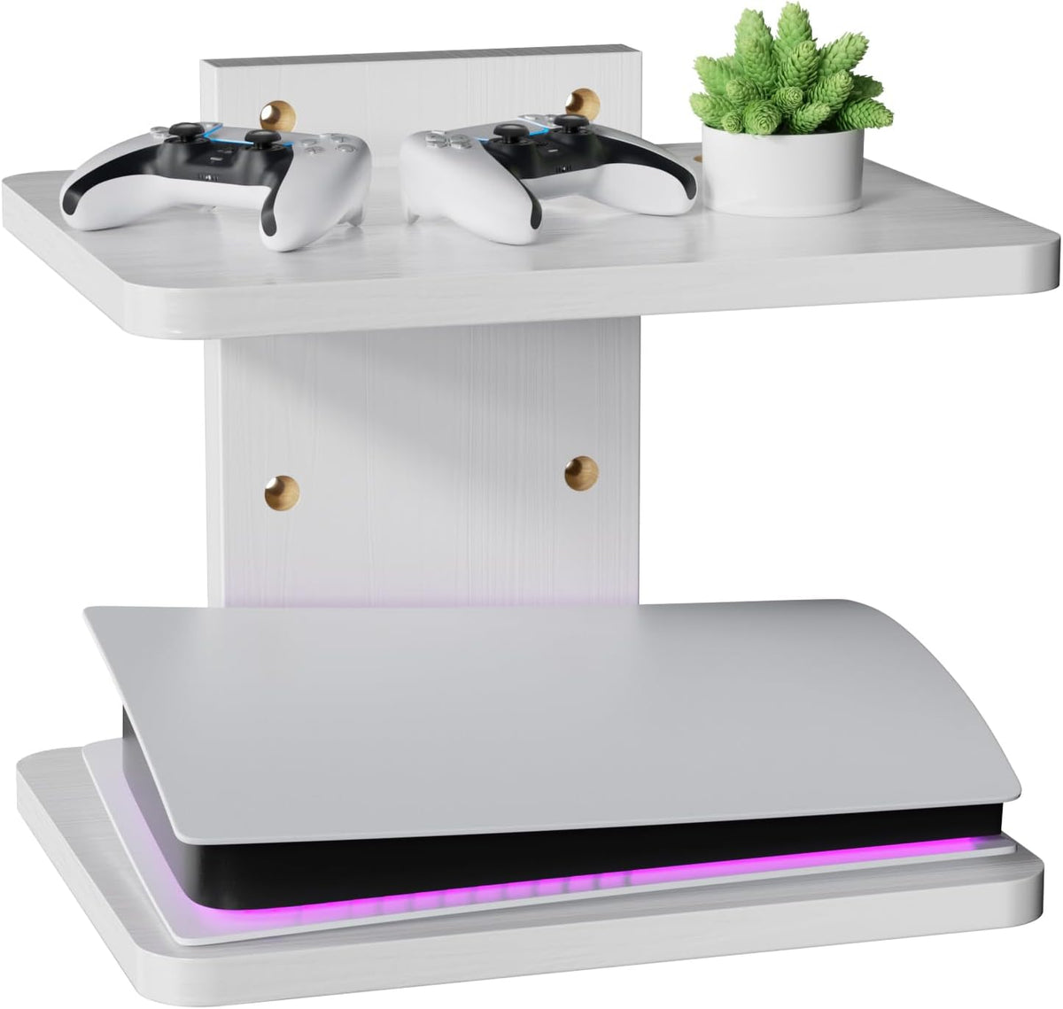 WALI 2 Tier Floating TV Wall Shelf for Projector, DVD Player