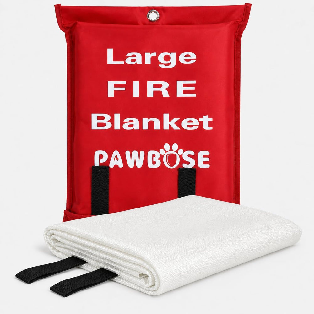 PAWBOSE Emergency Fire Blanket 6.6'×9.8' – Heavy Duty Flame Retardant...