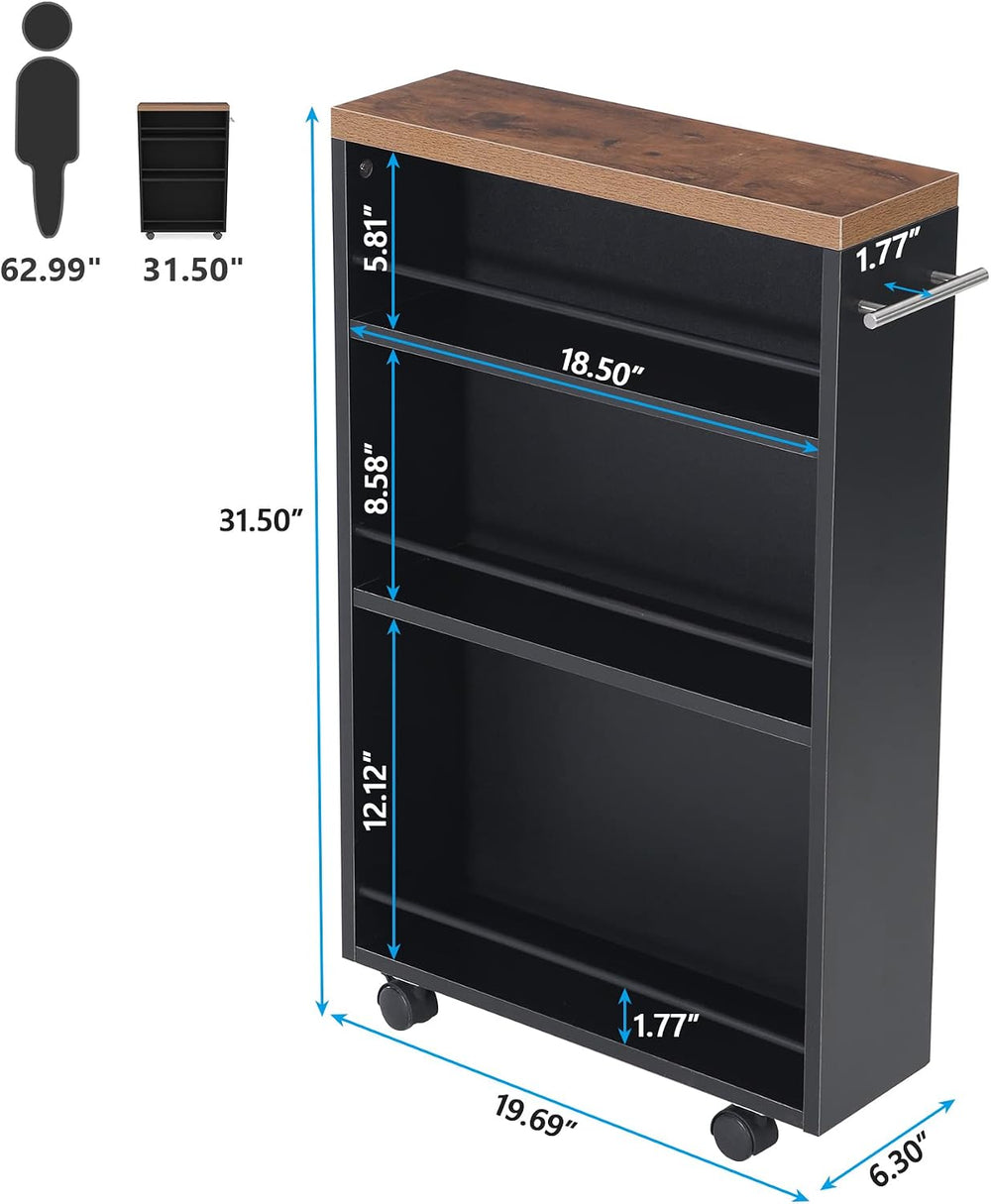 Tribesigns Slim Storage Cart, Rolling Narrow Kitchen Cart on Wheels for Small...