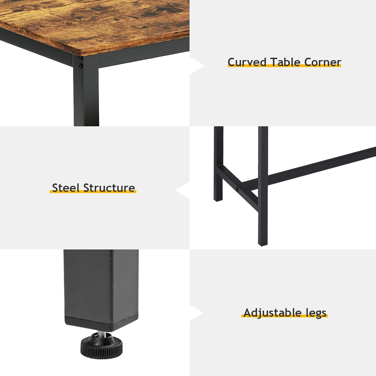rovibek 43" dining table set for 4, modern shown in use