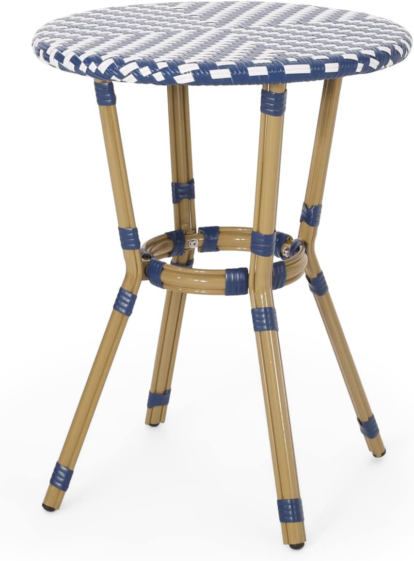 christopher knight home picardy bistro set, navy blue showing dimensions