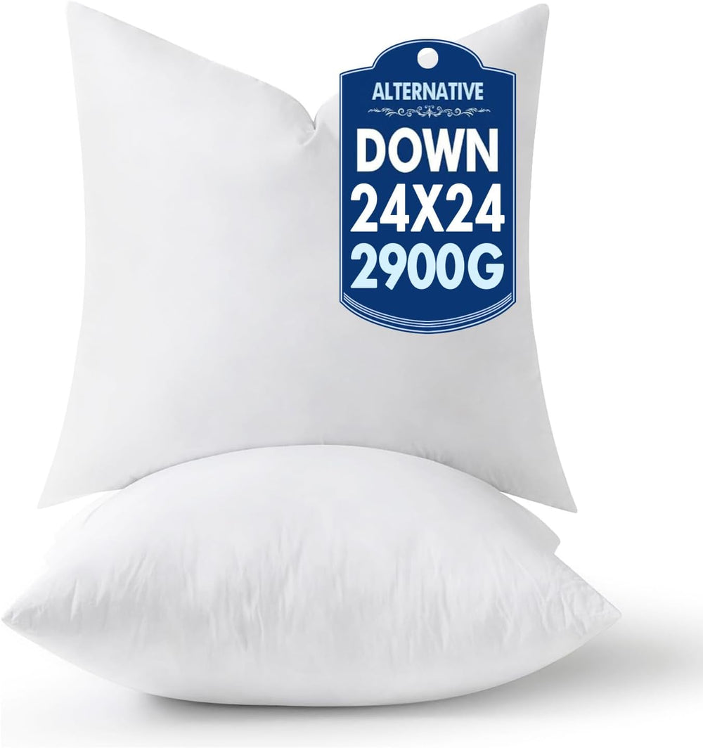 MIULEE 24x24 Pillow Inserts Pack of 2,Down Alternative Throw Pillows