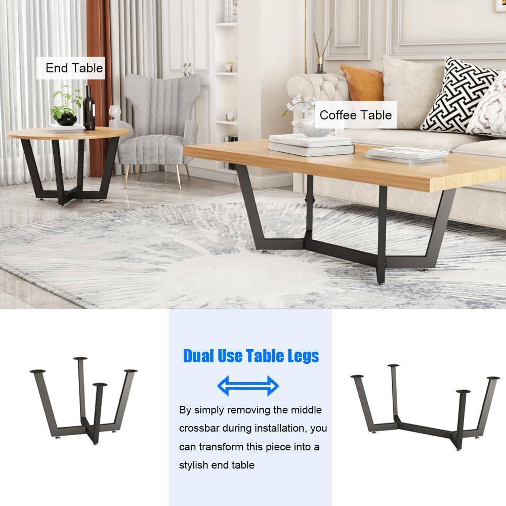 KaKaBB Metal Coffee Table Legs 18 Inch, Dual Use Furniture Legs for TV Stands...