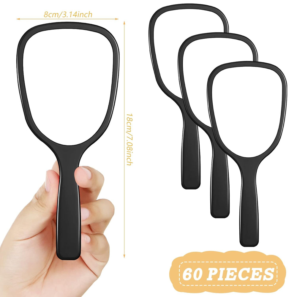 Namalu 60 Pcs Hand Held Mirror with Handle Bulk, Black