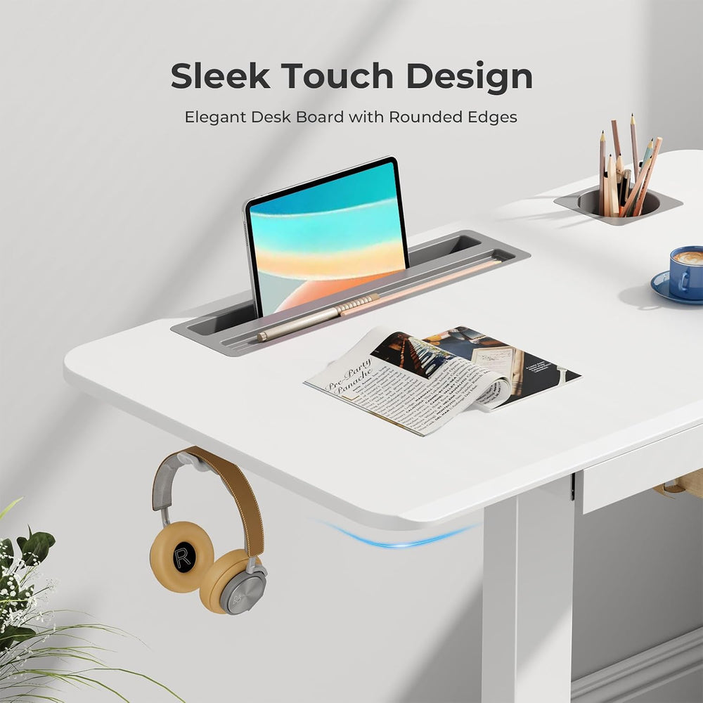 28" Mobile Standing Desk with Drawer, Portable Laptop Desk