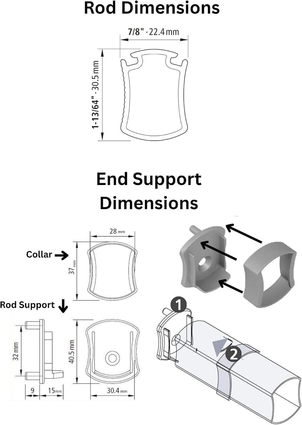 Premium hourglass closet rod - custom cut to size. Hourglass shaped wardrobe ...