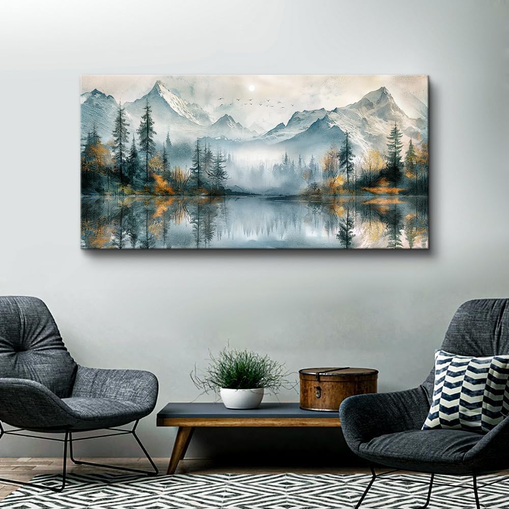 MHARTK66 Large Canvas Wall Art For Living Room,Mountain Paintings, 20x40 In