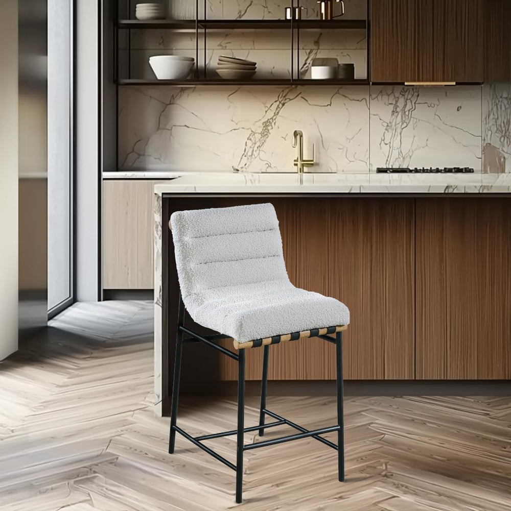 Meridian Furniture 857Cream-C Burke Collection Modern | Contemporary Boucle F...