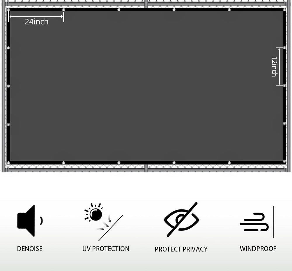 SUNNY GUARD 4' x 24' Privacy Fence Screen, Heavy Duty HDPE Mesh