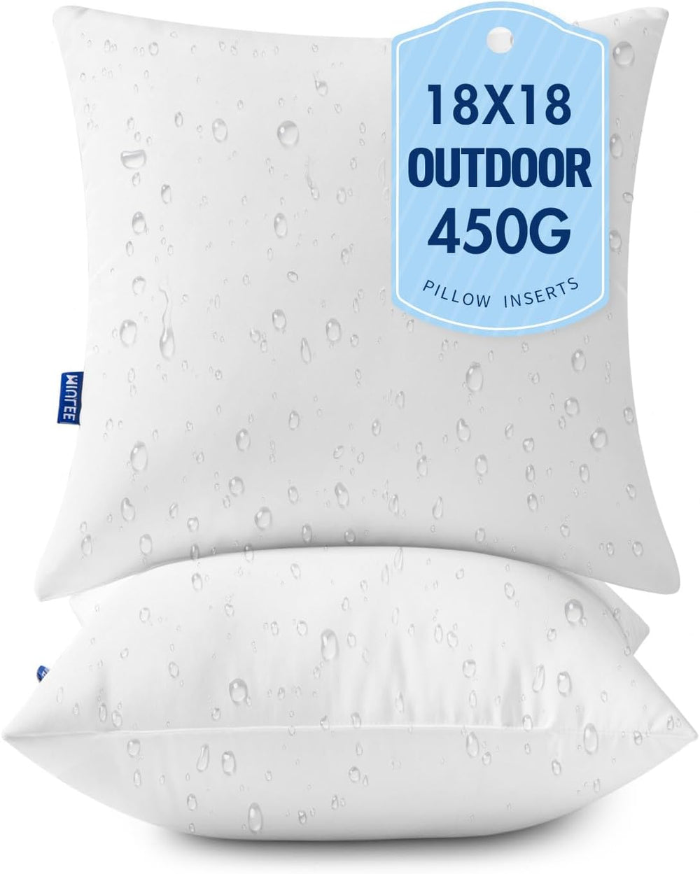 MIULEE 18x18 Outdoor Pillows,Set of 2 Waterproof Soft Support Throw Pillows