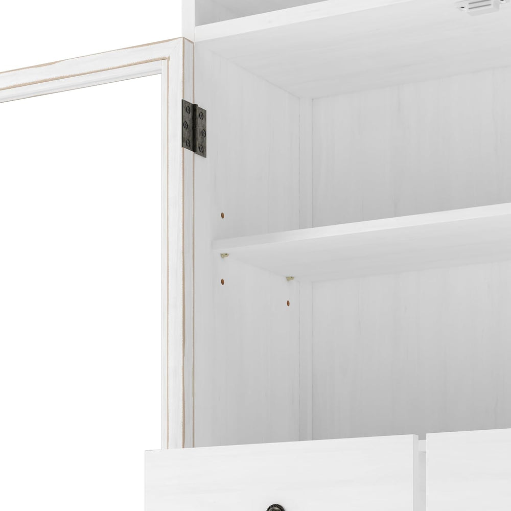LKTART Arched Solid Wood Hanging Cabinet,Wall Mounted Storage Cupboard