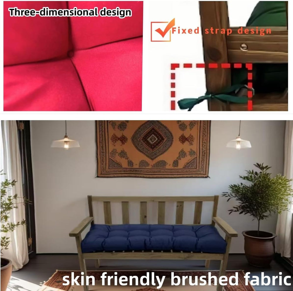 Waterproof Indoor/Outdoor Bench Cushion, Garden Loveseat Cushion, Swing Seat ...