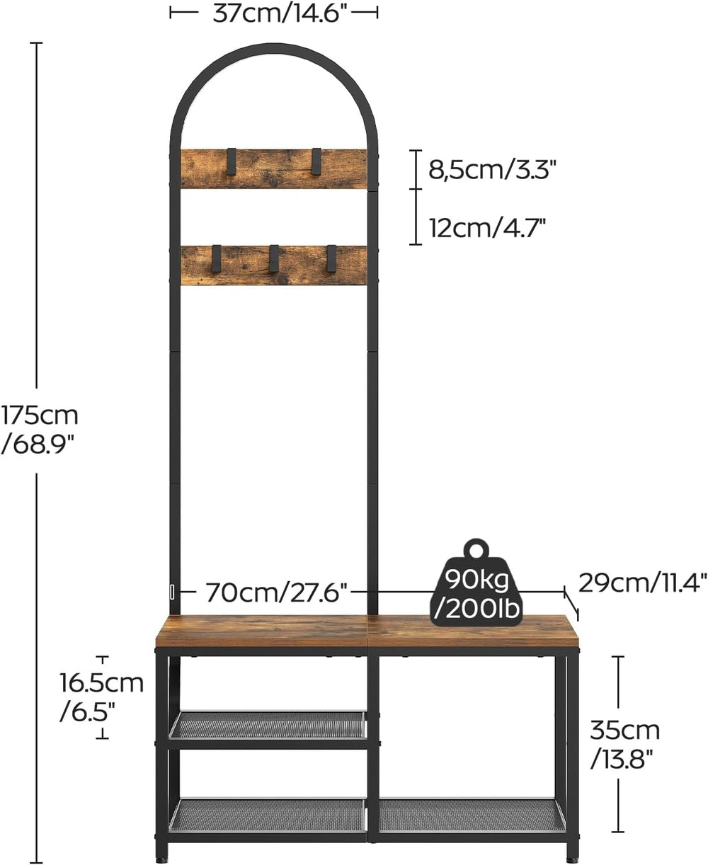 YATINEY Hall Tree, Coat Rack with Shoe Storage, Entryway Bench with Coat Rack...