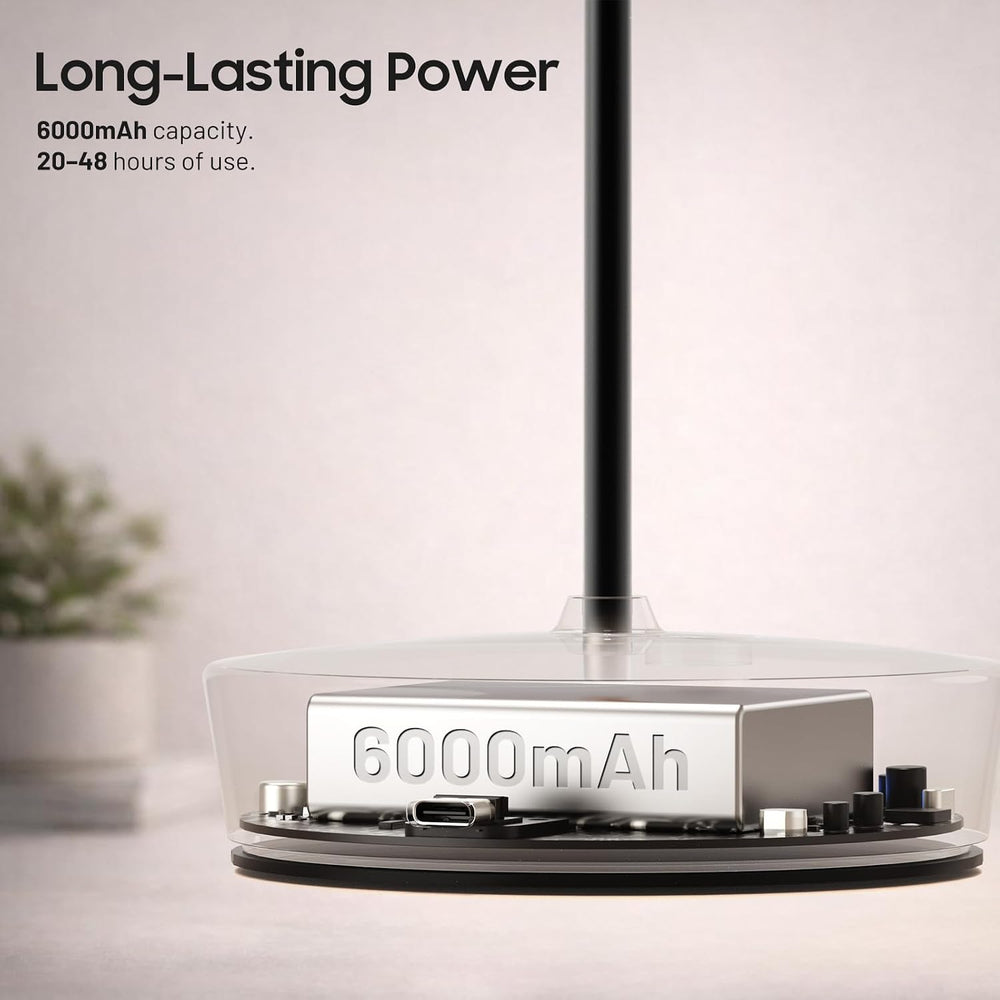 2 Pack Rechargeable Cordless Table Lamp, 6000mAh Battery Table Light
