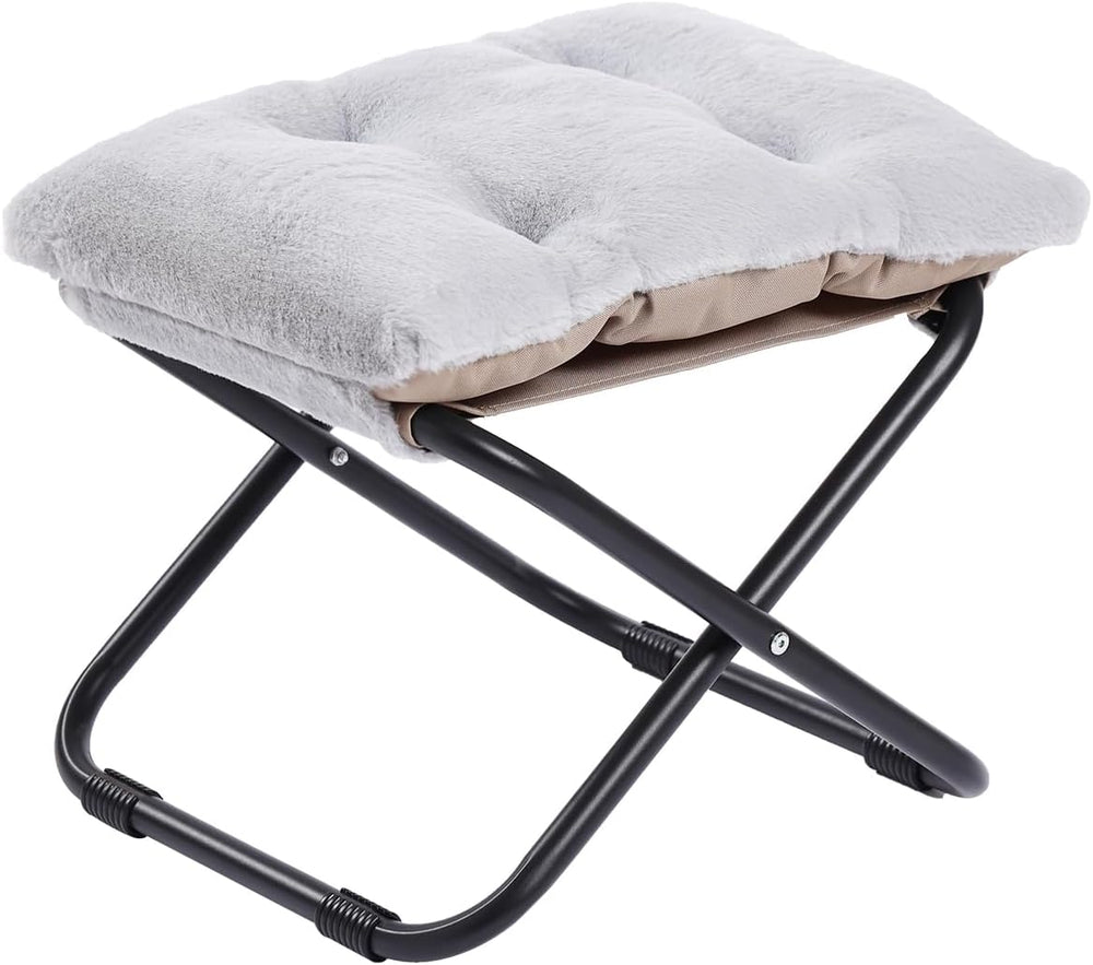 LITA Folding Ottoman, Upholstered Folding Foot Rest Stool for Living Room