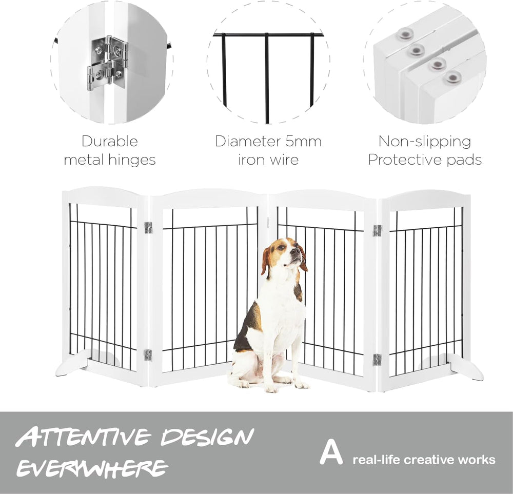 PAWLAND Extra Wide Dog gate for The House, Doorway, Stairs, Dog Fences Indoor...