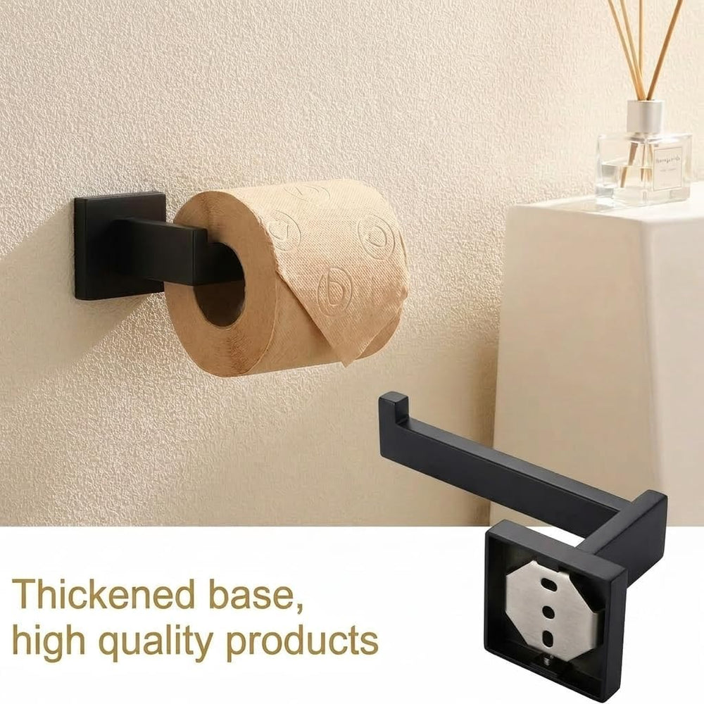 5-Piece Bathroom Hardware Set, 23.6 in Towel Bar, Matte Black