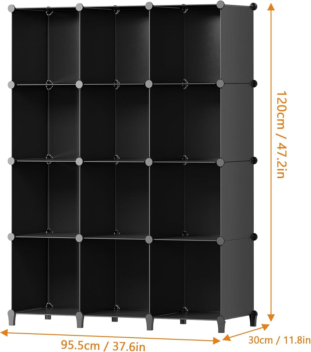 HOMIDEC Closet Organizers and Storage, 12 Cube Storage Organizer, Black