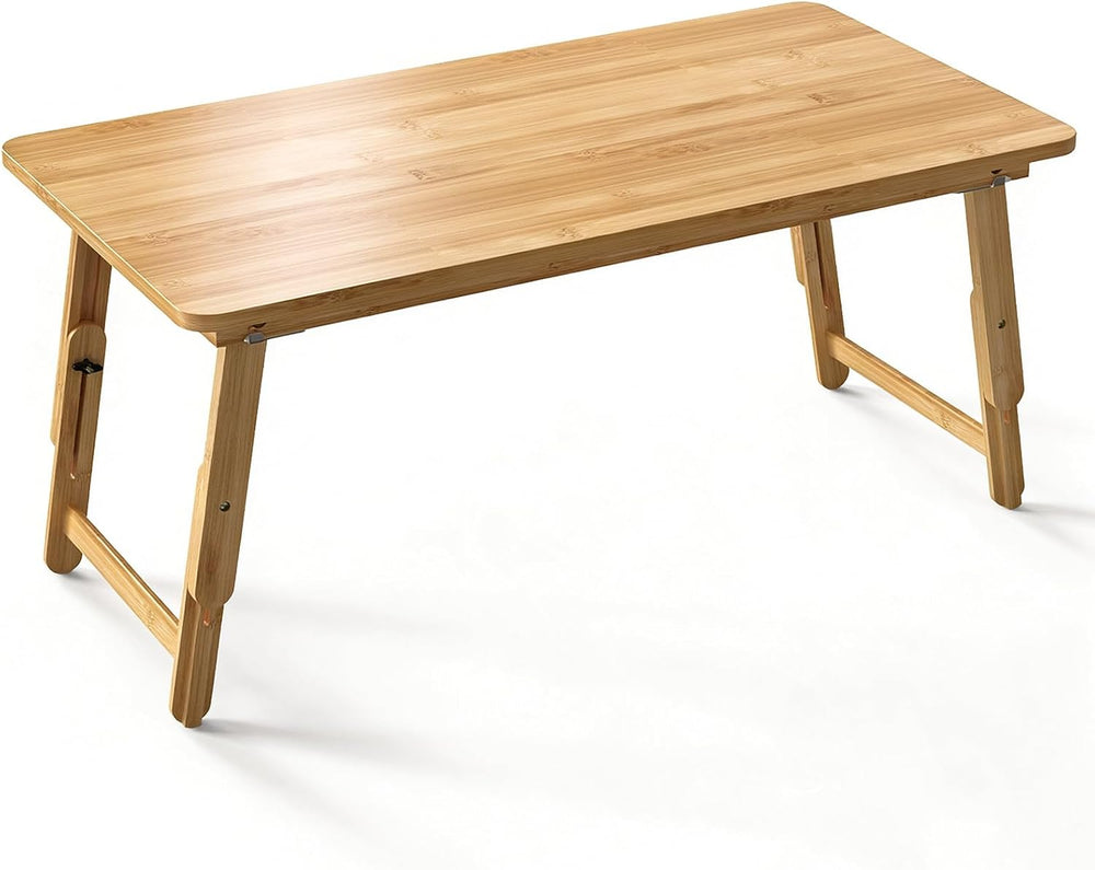 Large Size Bamboo Floor Desk, Adjustable Foldable Lap Desk 33.5x17.7in