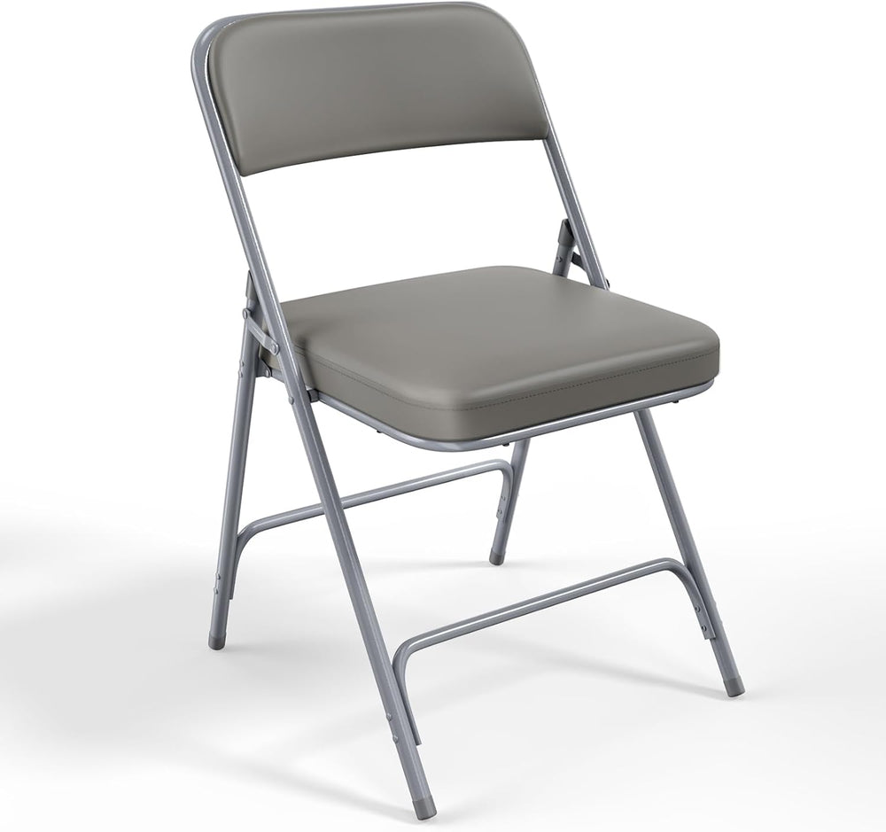 VINGLI Padded Folding Chairs with Comfortable Thick Padding and Steel Metal F...