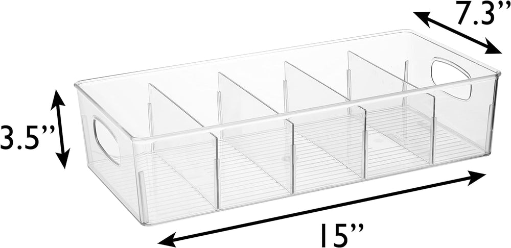 ClearSpace Pantry Storage Bins with Removable Dividers, XL, 2 Pack
