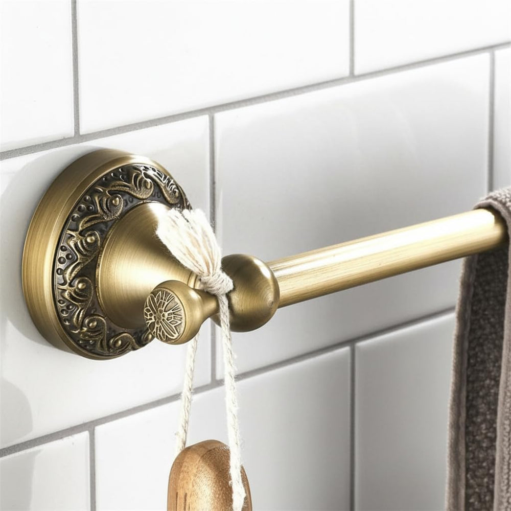 Flybath 20 Inch Towel Bar Brushed Brass Antique Wall Mount for Bathroom
