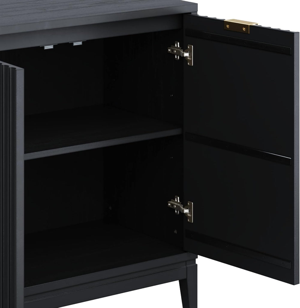 Nathan James Jasper Modern Sideboard, Kitchen Storage Cabinet with Fluted Doo...