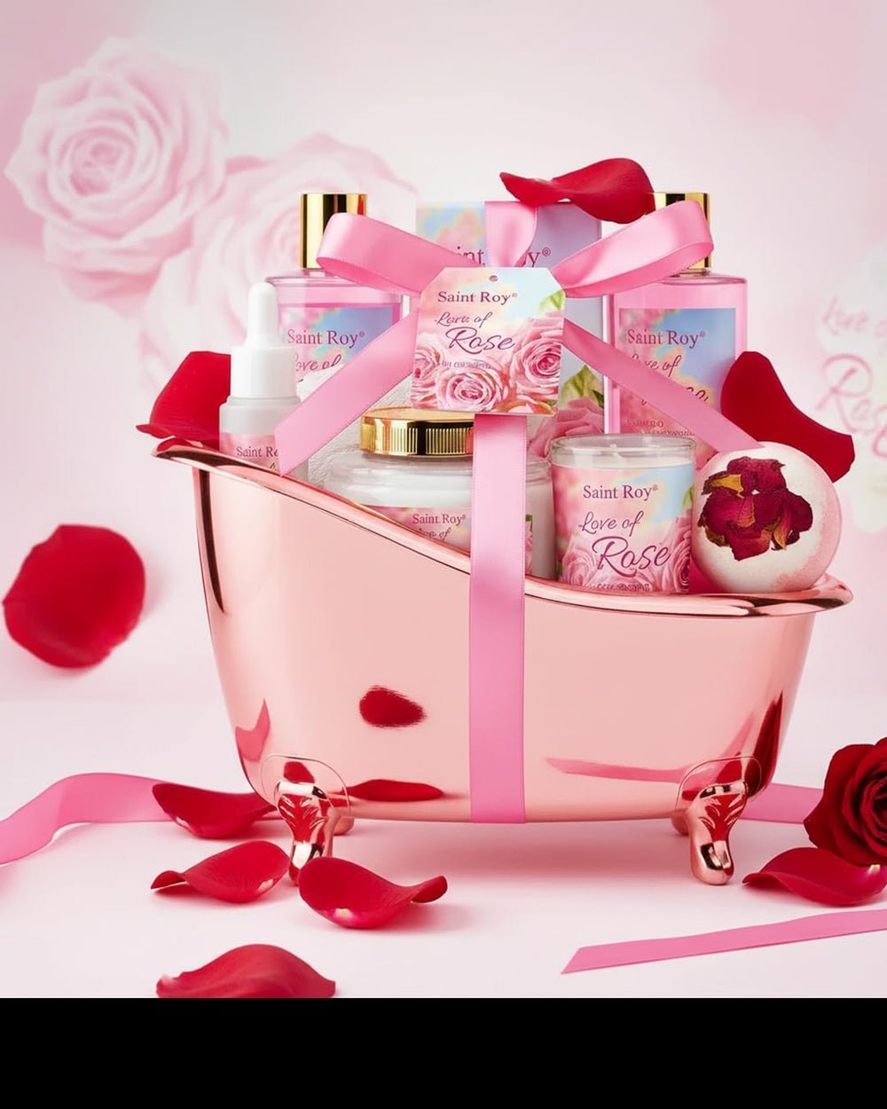 Spa Gifts for Women Rose Spa Gifts Bath and Body Gift Basket Set Care Kit