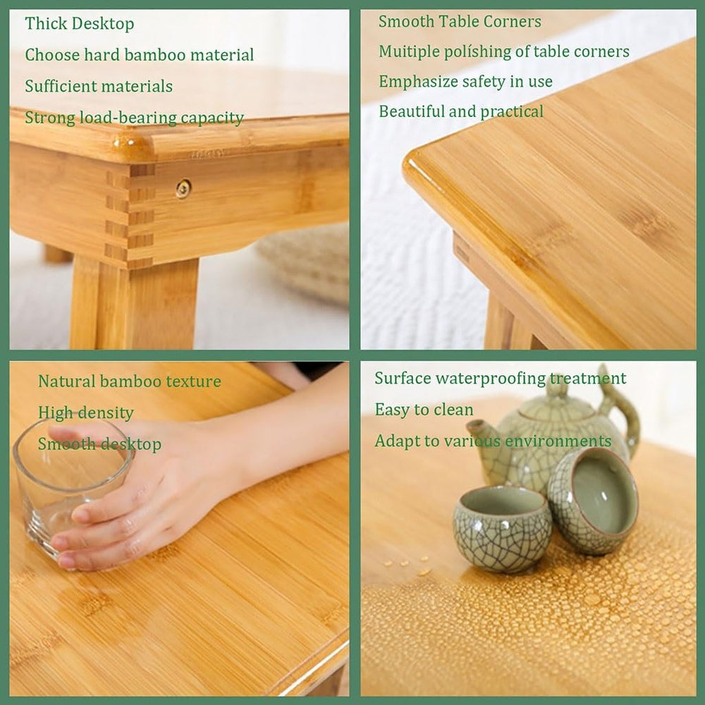 Folding Coffee Table Japanese Floor Bamboo Low Dining Table