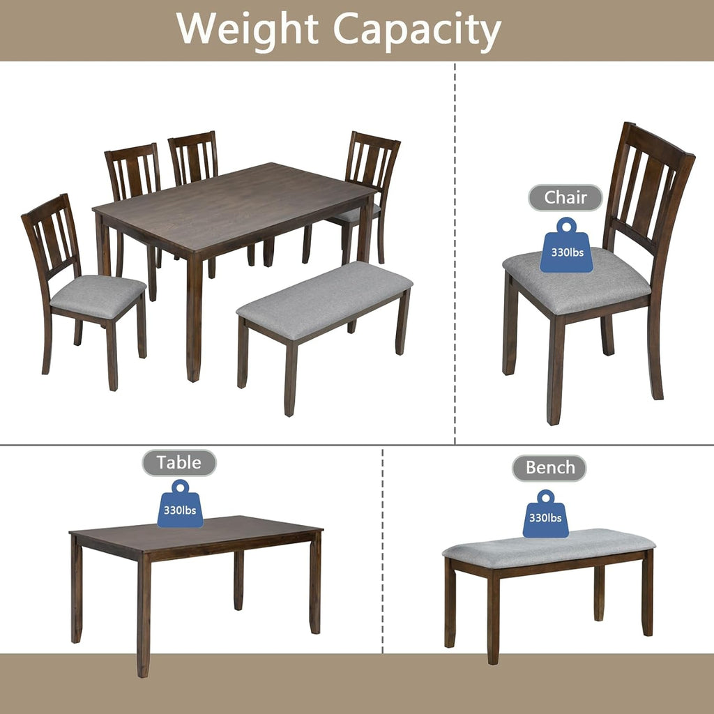 keiki 6-piece standard height dining table set with on a desk or shelf