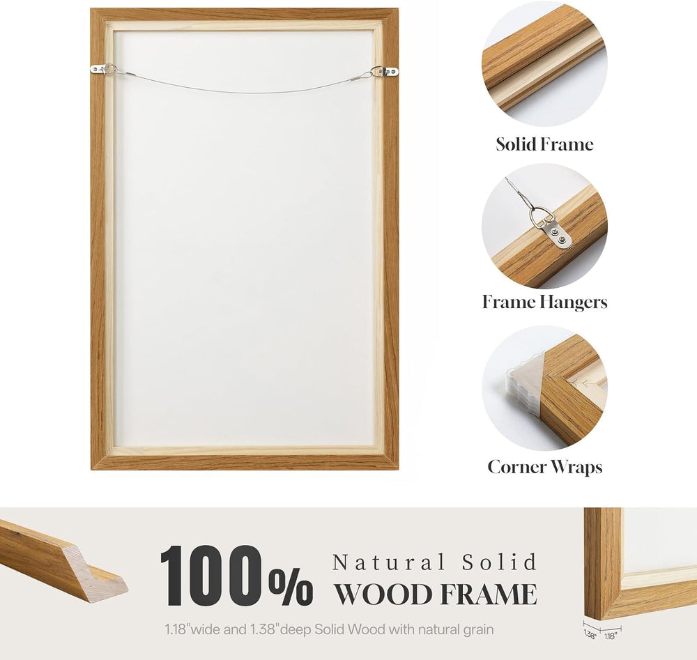 Framed Brown Abstract Landscape Wall Art Set of 2, Neutral Canvas Prints