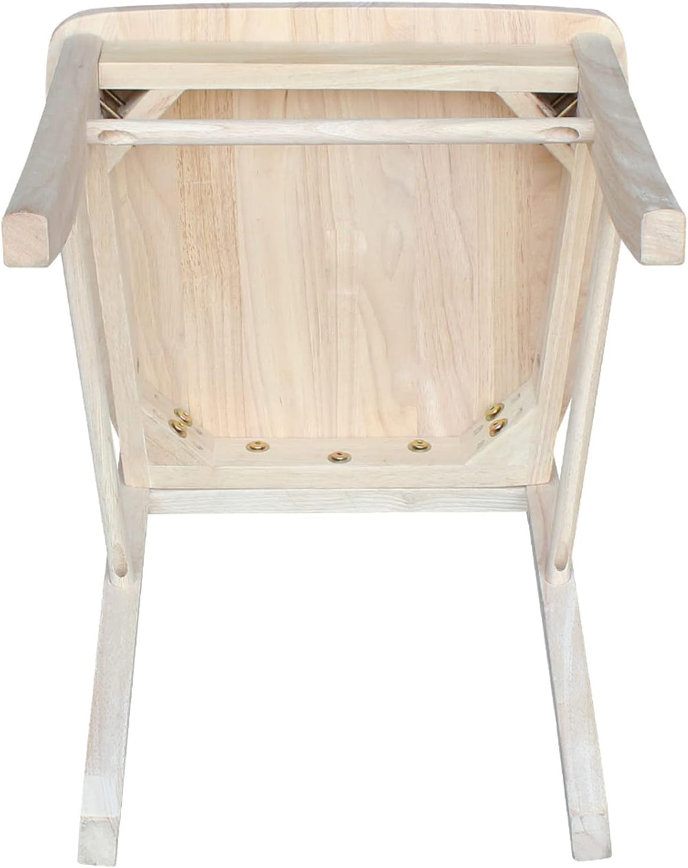 IC International Concepts Set of 2 X-Back Solid Wood Chairs, Unfinished