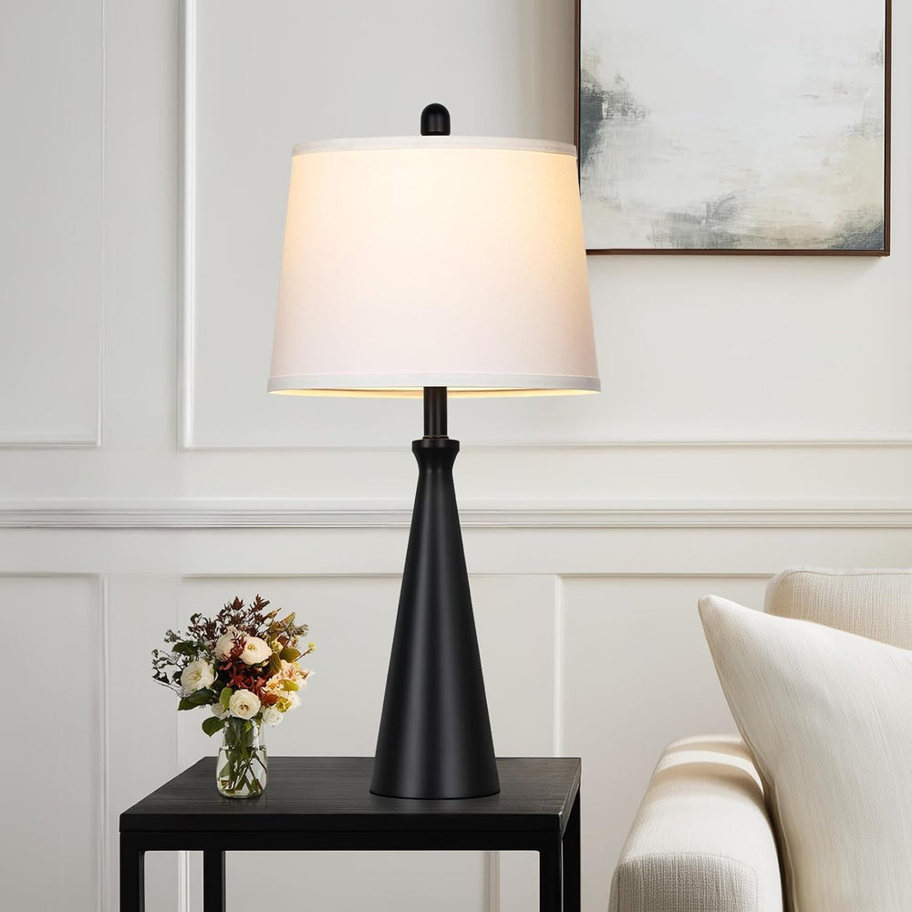 Rinweey 28" Black Table Lamps Set of 2, Touch Control Tall Living Room L...