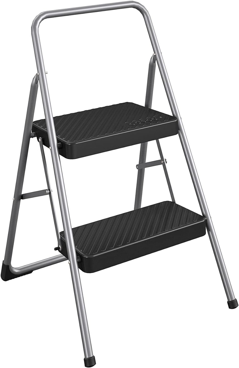 CoscoProducts COSCO 11137PBL1E 2 Household Folding Step Stool, ANSI Type 3, 200 lb Weight Capacity, Platinum
