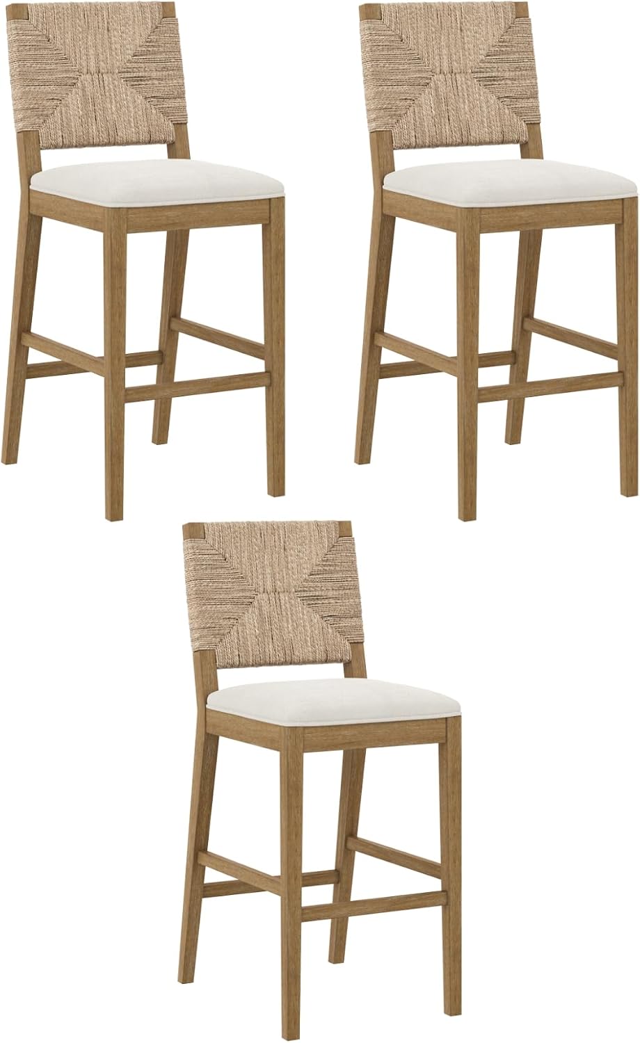 Nathan James Beacon Bohemian Boucle Bar Stool with Back, Bar Height Kitchen I...