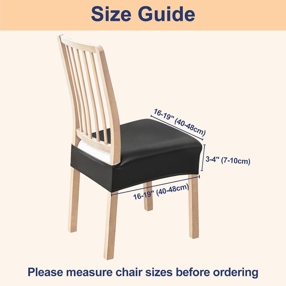 Smiry Waterproof Pu Leather Seat Covers for Dining Room Chairs Set of 4